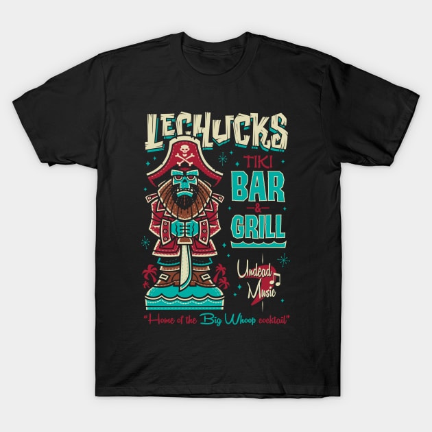 Lechucks Tiki Bar - Monkey Island - Retro Video Game Ghost Pirate T-Shirt by Nemons